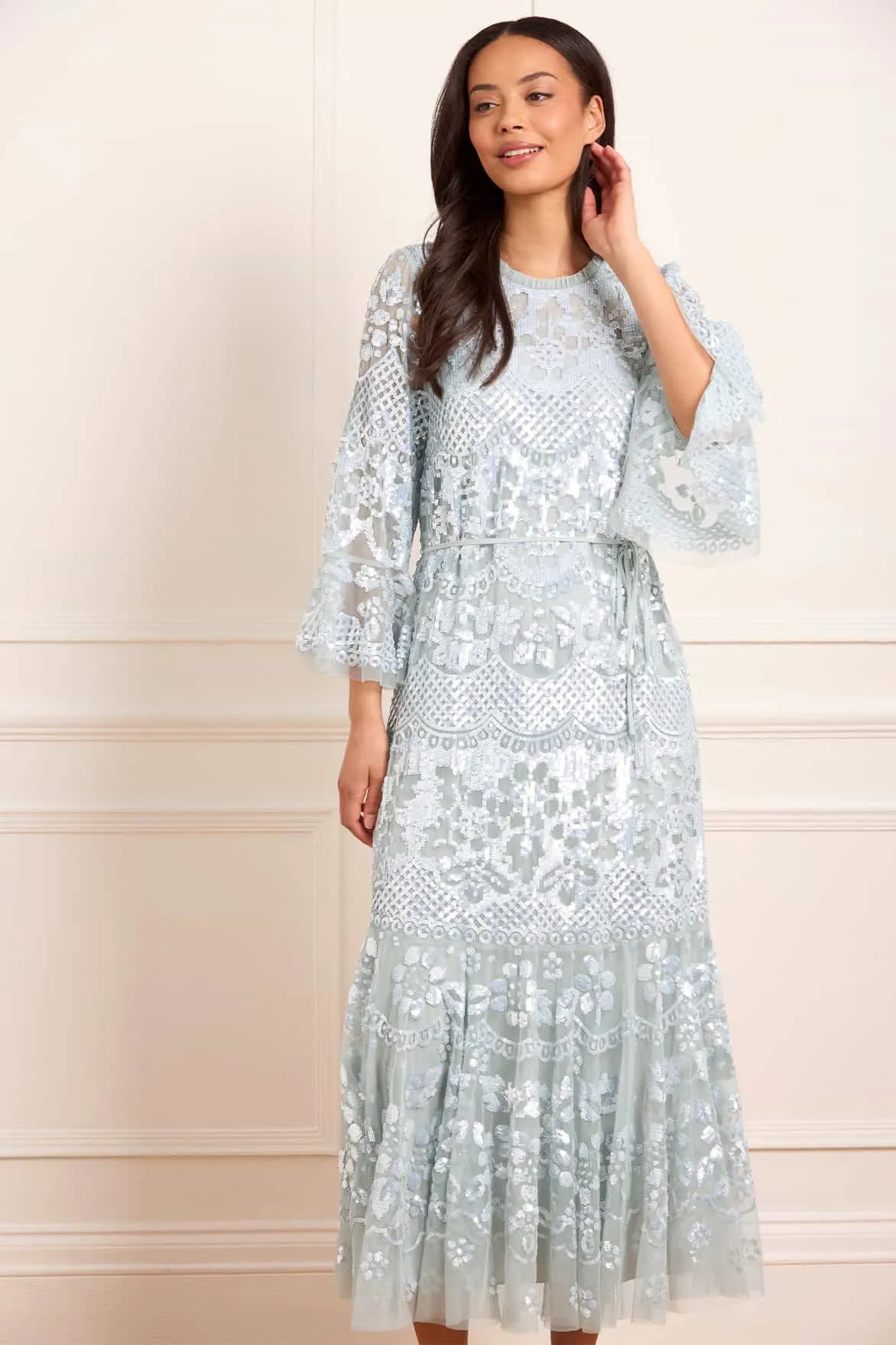 Flawless Waistband Snowdrop Ankle Gown