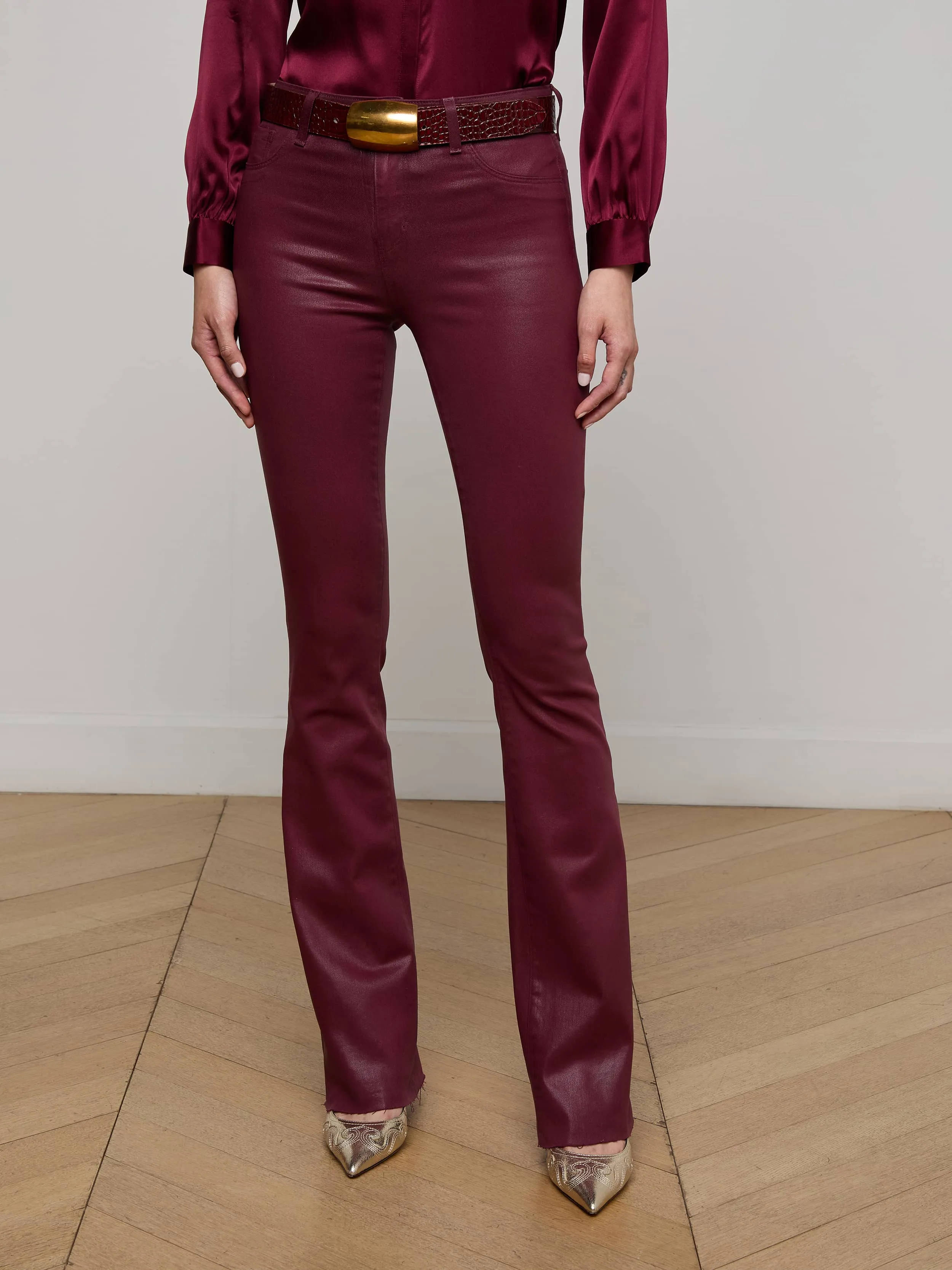 Festival Outfit Minimalist Style Lightweight Parent Style Durable Ruth Coated Straight-Leg Jean