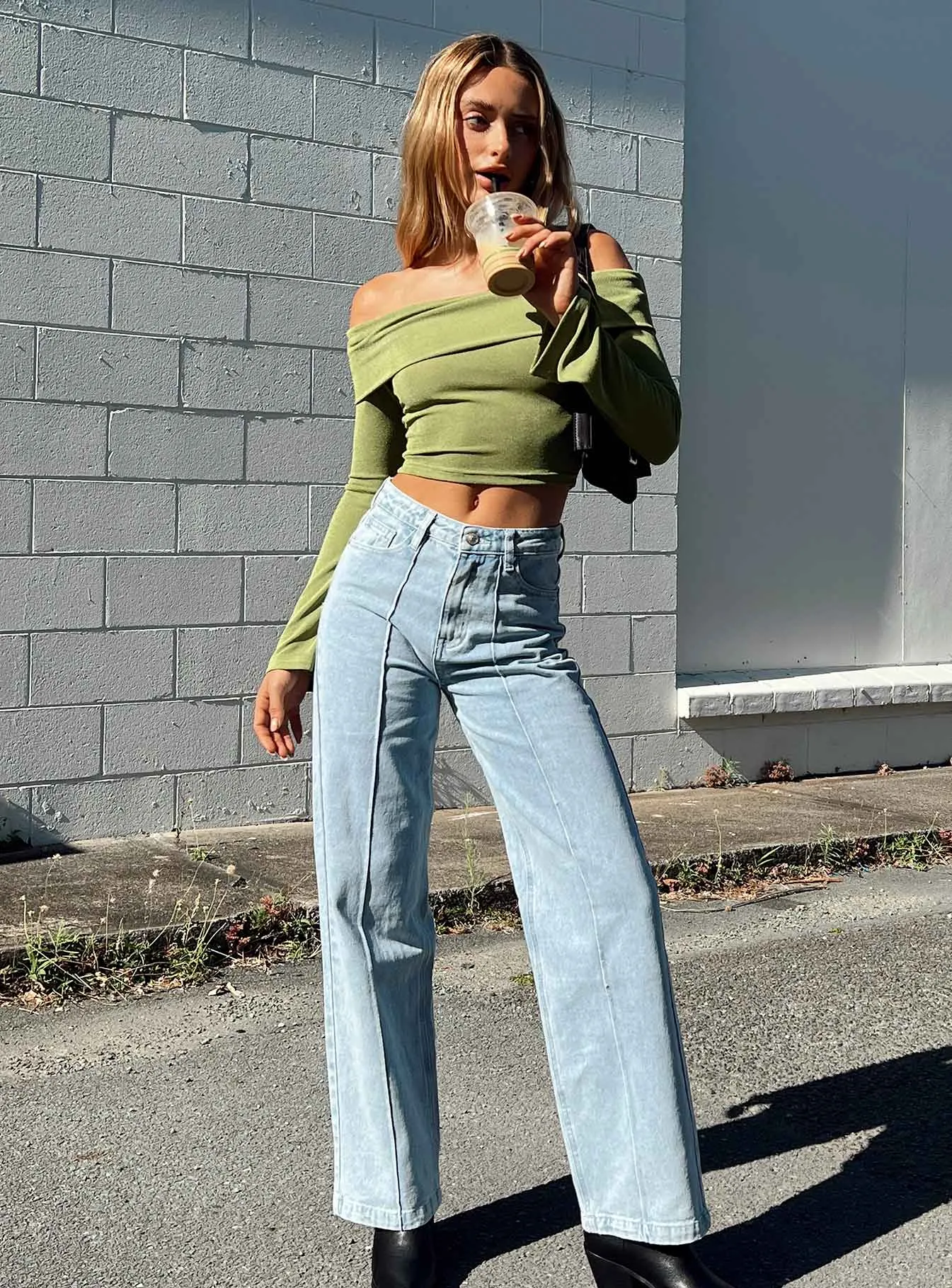 Booran Wide Leg Light Wash Denim Jean Airy Touch Unisex Attire