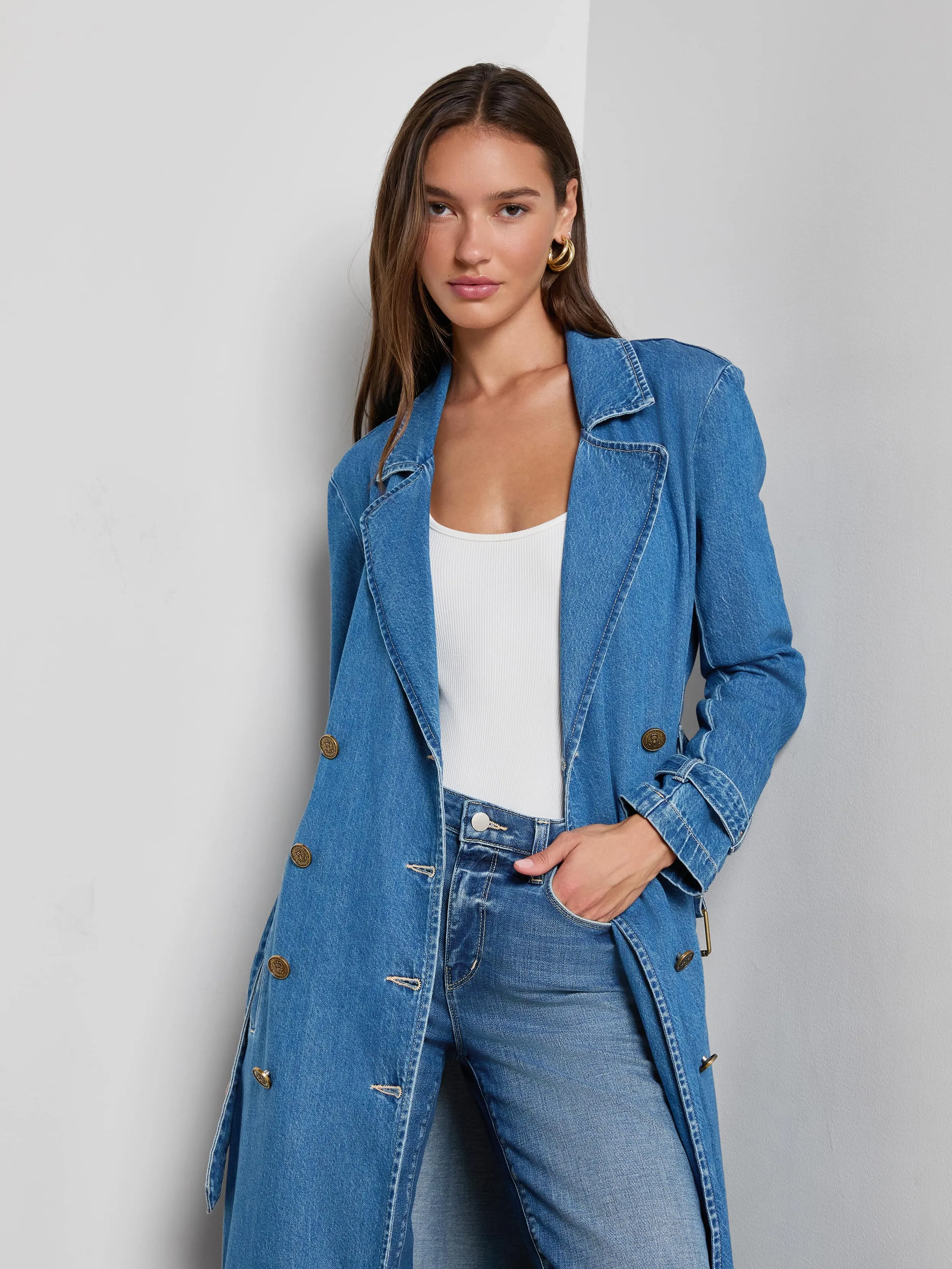 Bradley Trench Coat elastic waistband