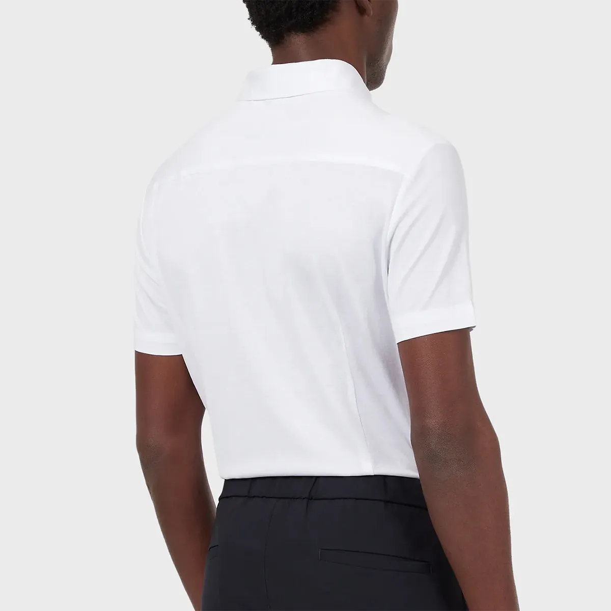 ethical Multi Directional Stretch Emporio Armani - SS Jersey Blend Shirt in White