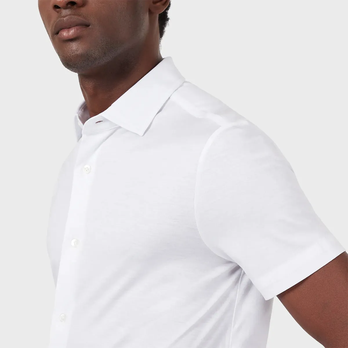 Emporio Armani - SS Jersey Blend Shirt in White Zero Waste Production RecycledBlend