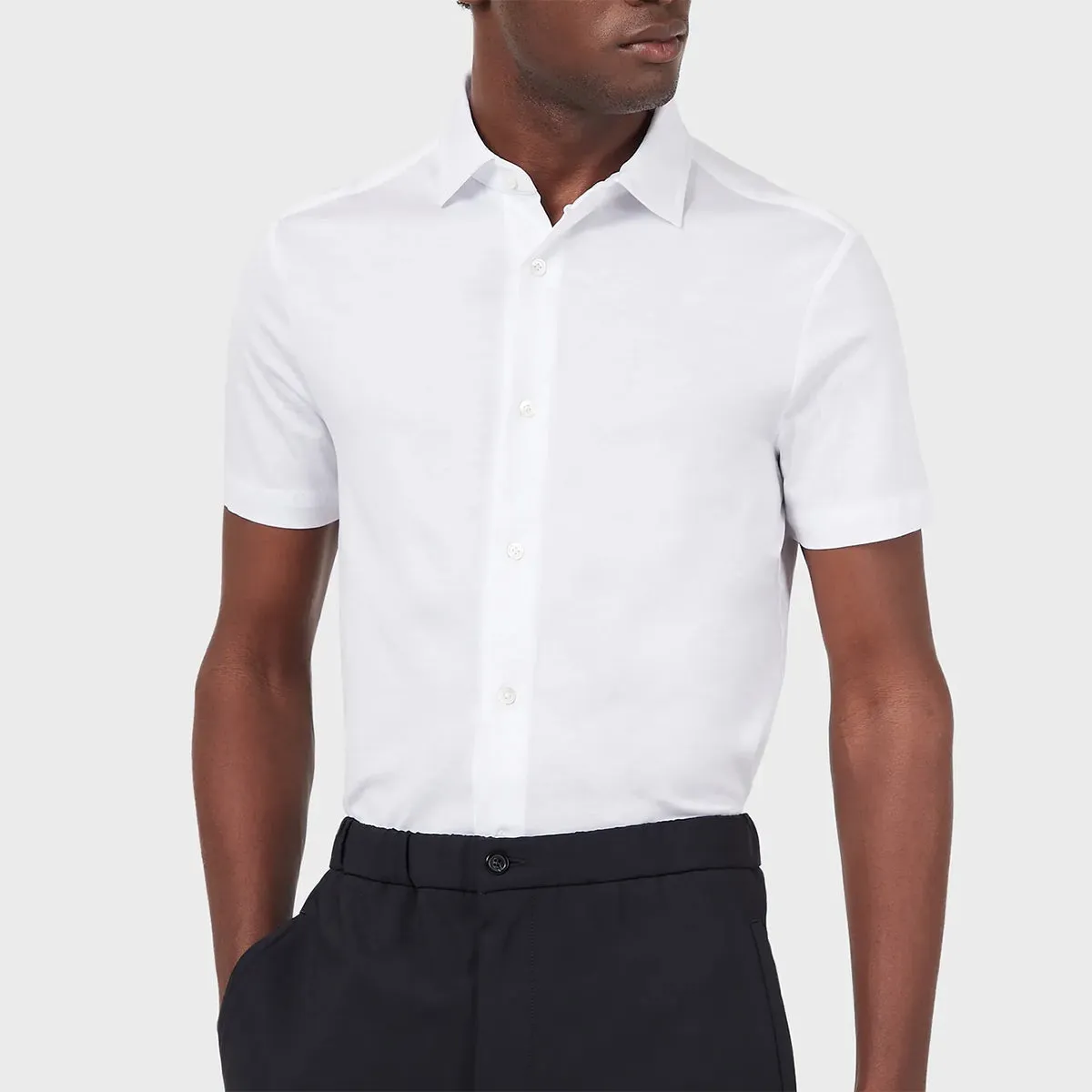 Sporty Fit Emporio Armani - SS Jersey Blend Shirt in White