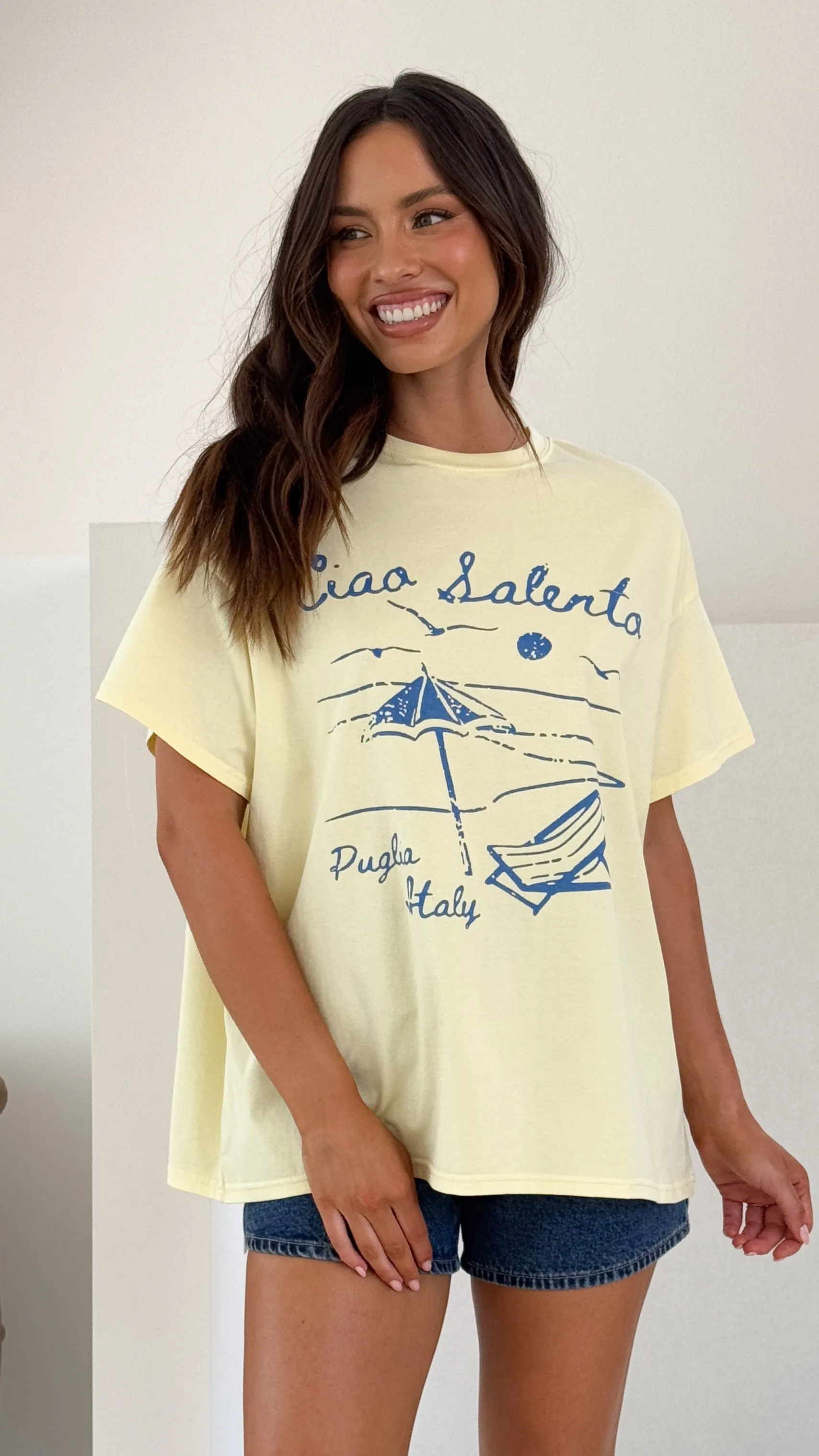 Ciao Salento Tee - Yellow Natural Fiber Blend