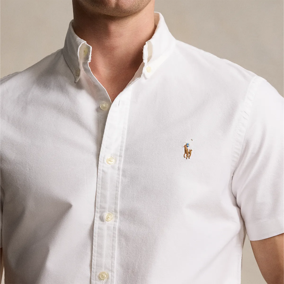 Casual Day Wear Ralph Lauren - Custom Fit SS Oxford Shirt in White