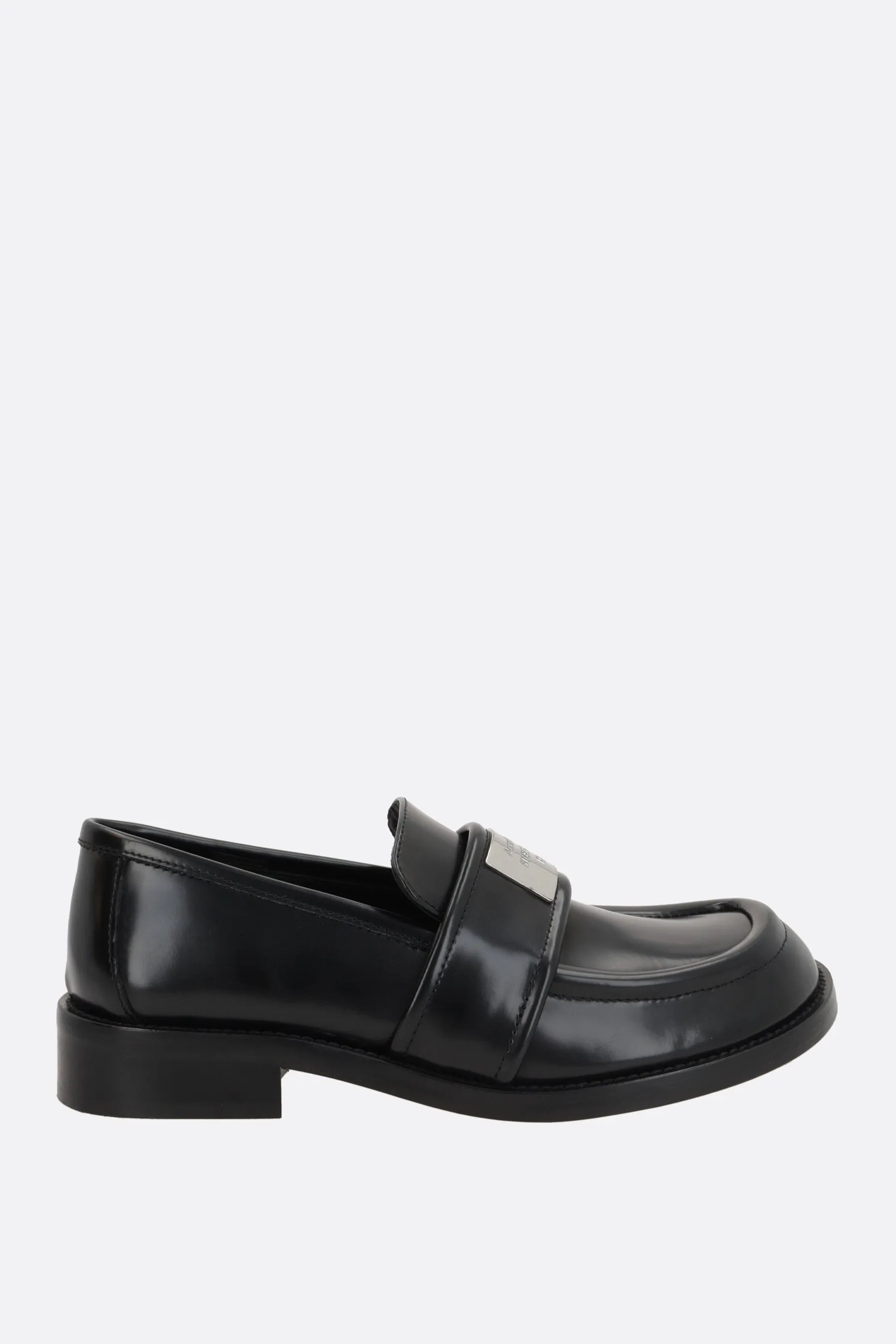 brushed leather loafers Flower Path