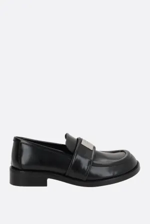 brushed leather loafers Flower Path