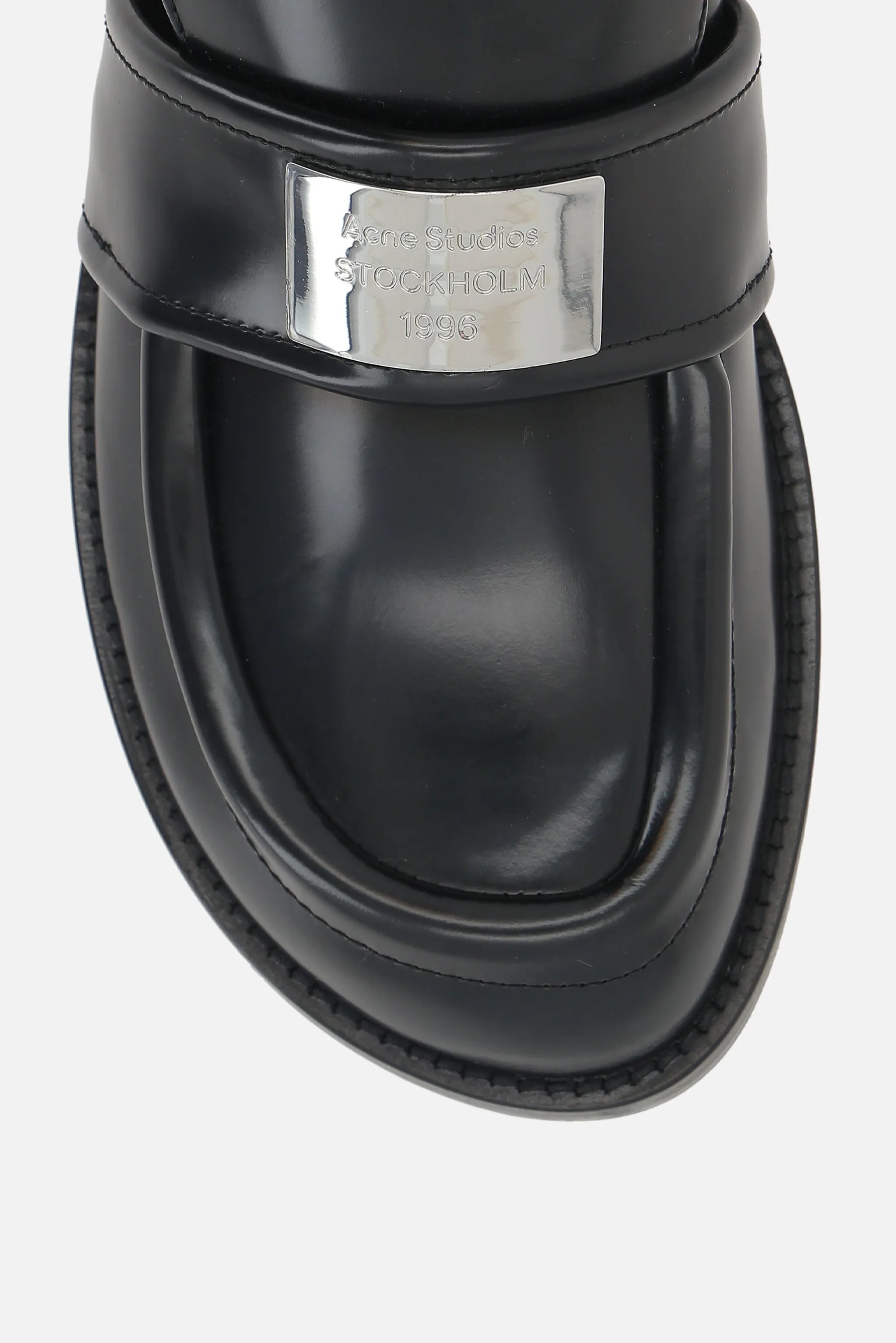 Simple Walk brushed leather loafers