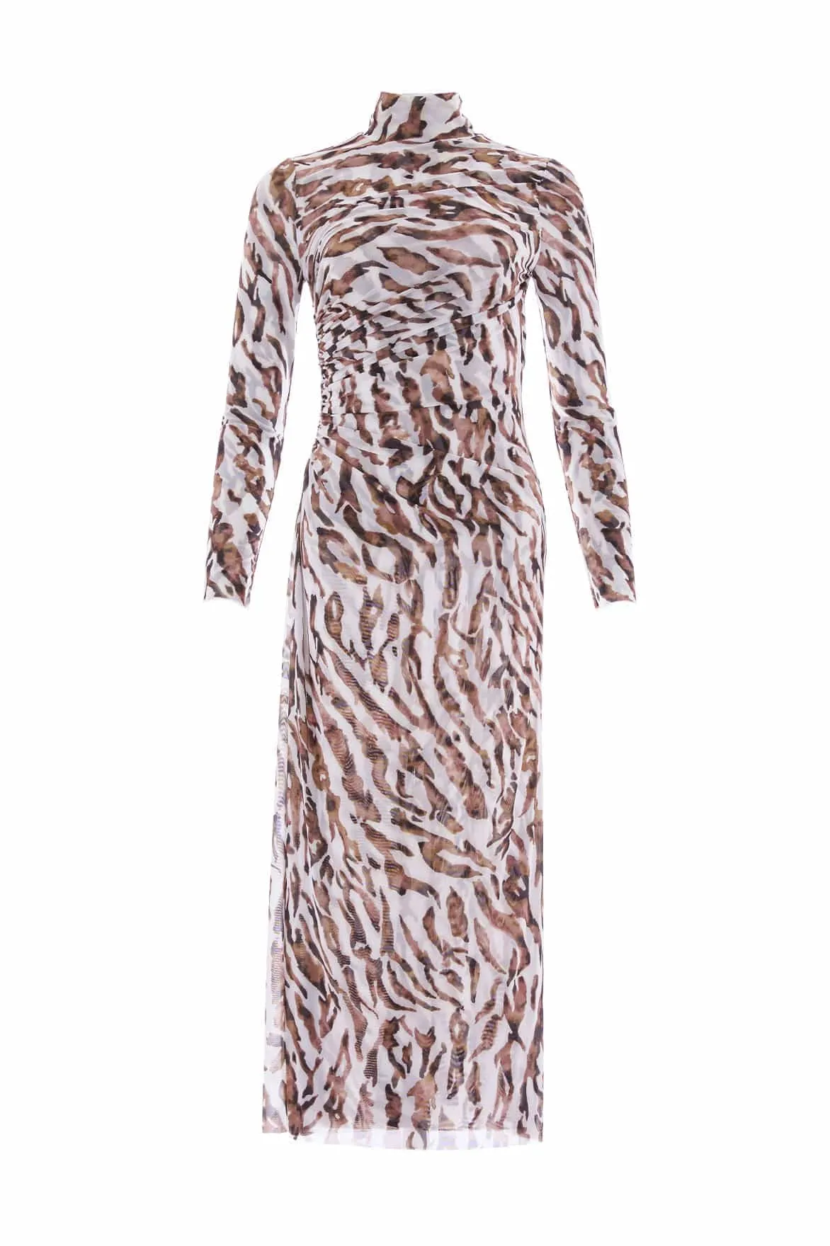 Zebra Turtleneck Ankle Gown Perfect Waistband Comfy Yet Stylish