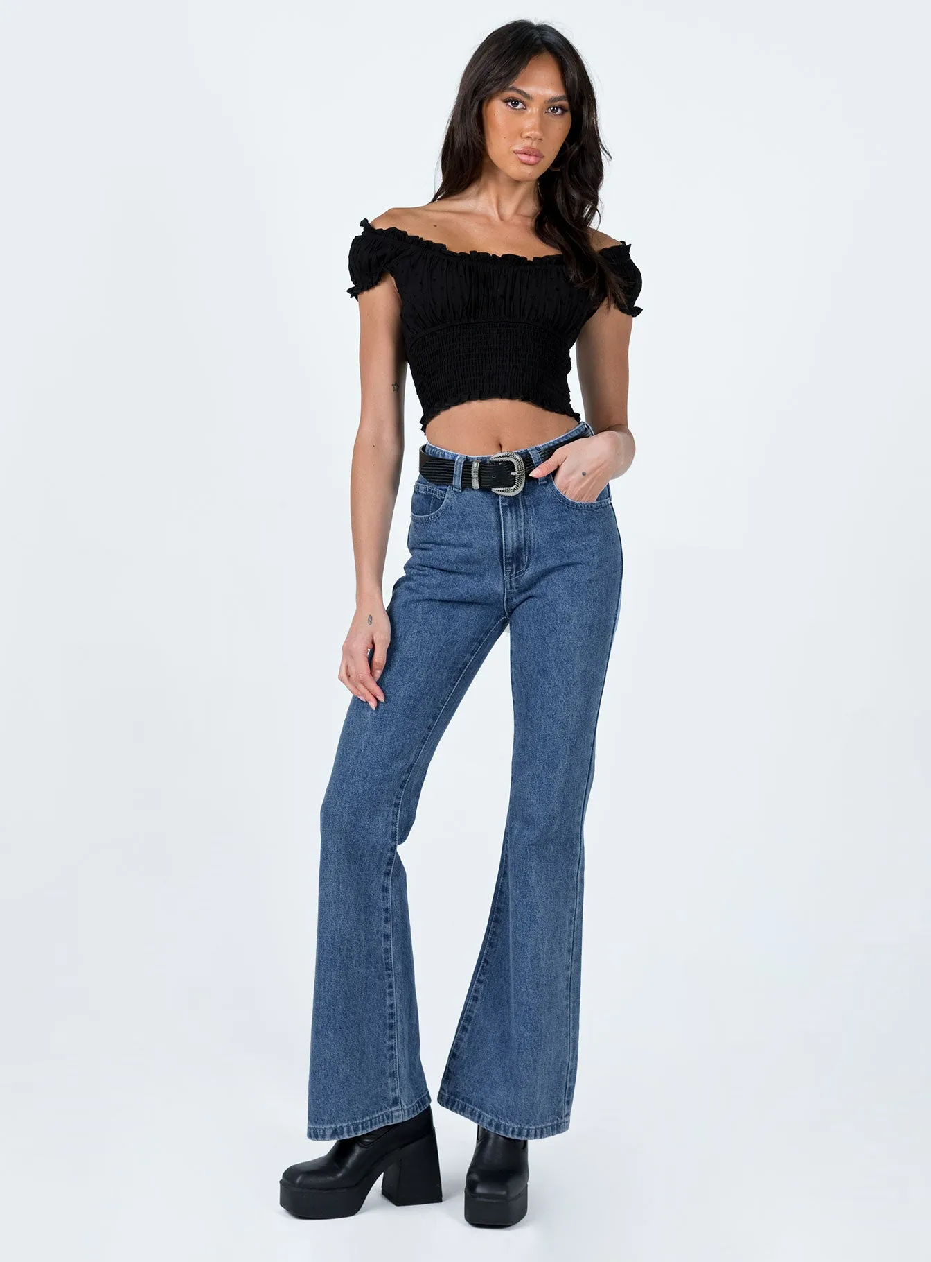 Tailored Silhouette Cabarita Lounge Denim Jeans Dark Wash