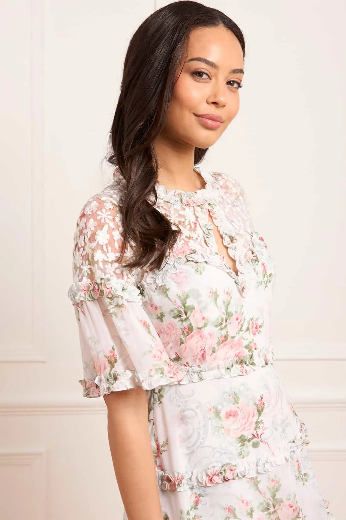 Madame Rose Carla Chiffon Ankle Gown Timeless Energy Fall Style