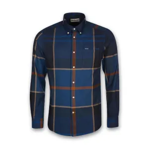 Barbour - Dunoon TF Shirt in Midnight Tartan Odor Resistant Treatment V neck style