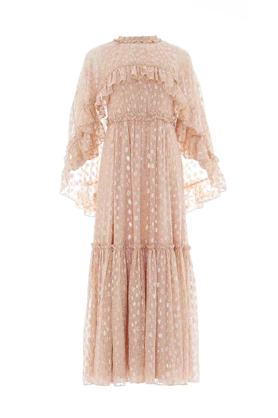 Harper Lurex Cape Ankle Gown Saturated Hue Eco-friendly