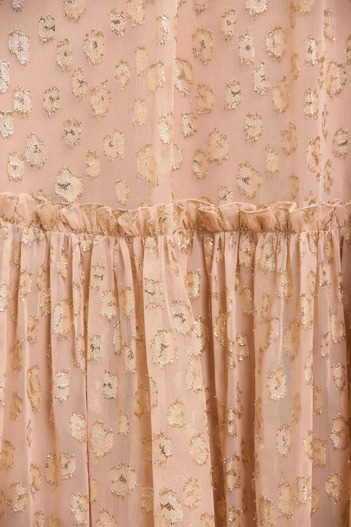 Harper Lurex Cape Ankle Gown Feminine Energy Flutter-Sleeve