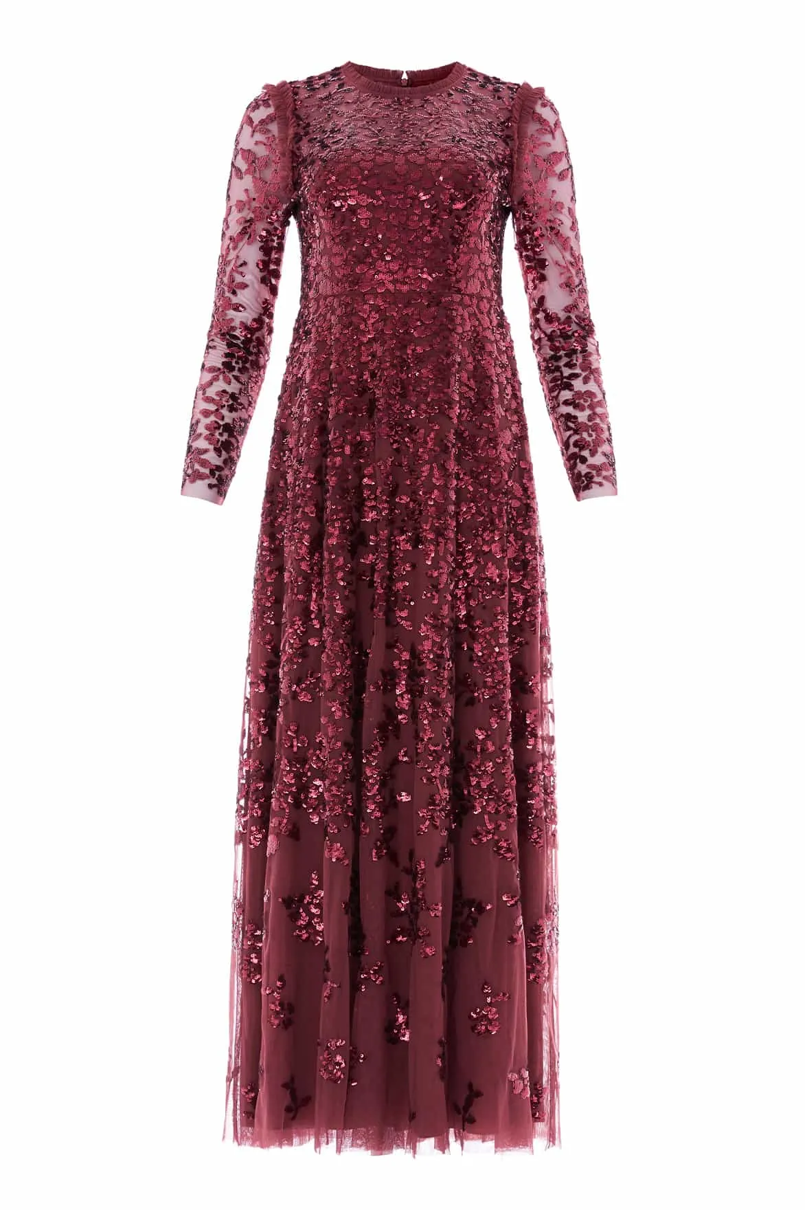 Rosanna Lattice Round Neck Gown confident look