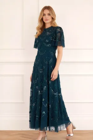 Carmen Ruffle Ankle Gown Vibrant Colors