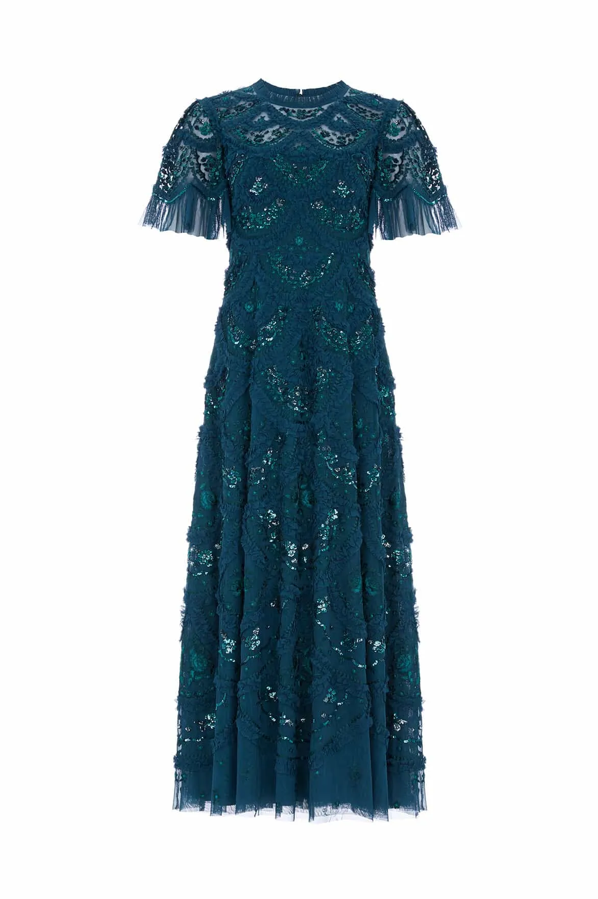 Versatile-Style Carmen Ruffle Ankle Gown