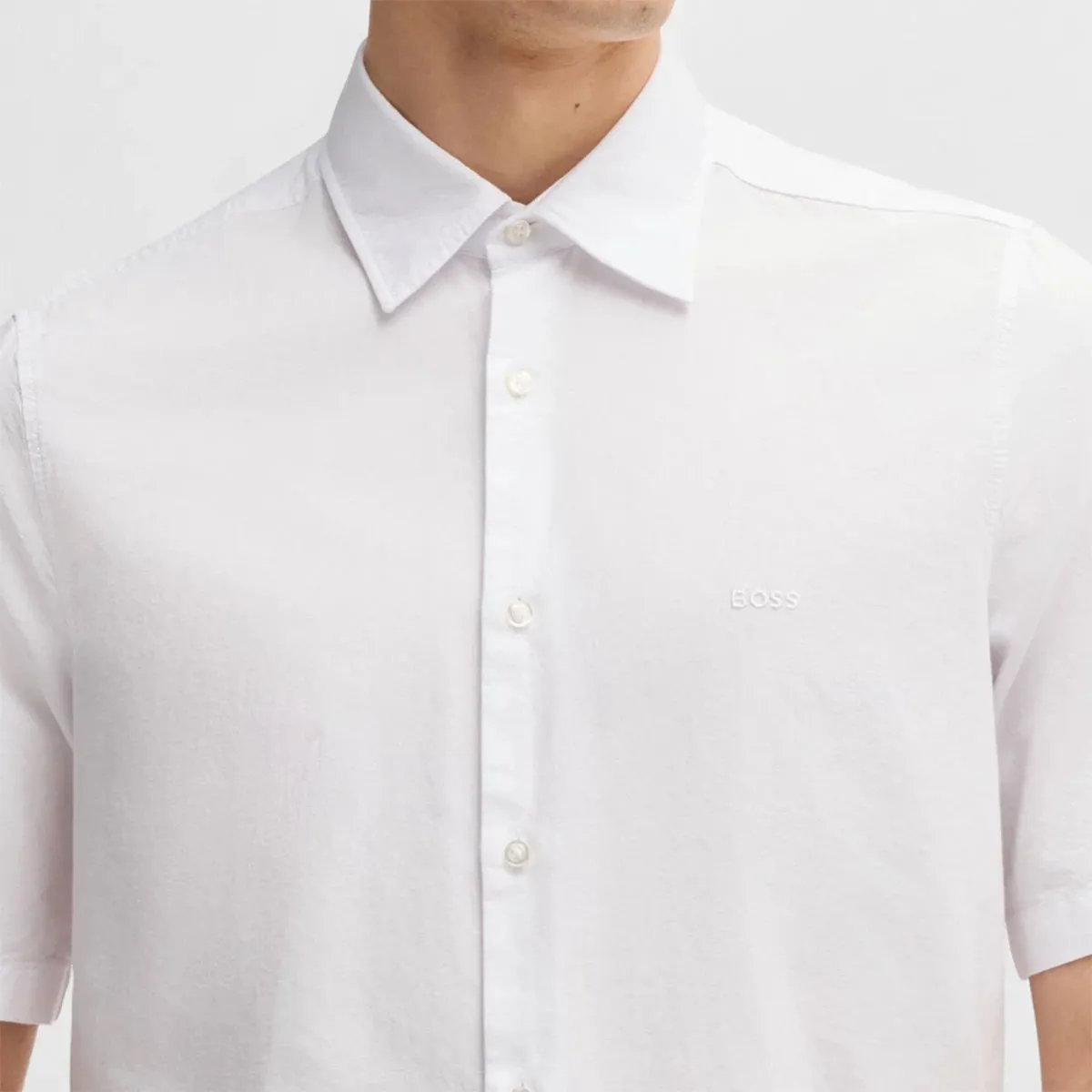 Adjustable Fit Office Attire Boss - Rash_2_M SS Shirt in White