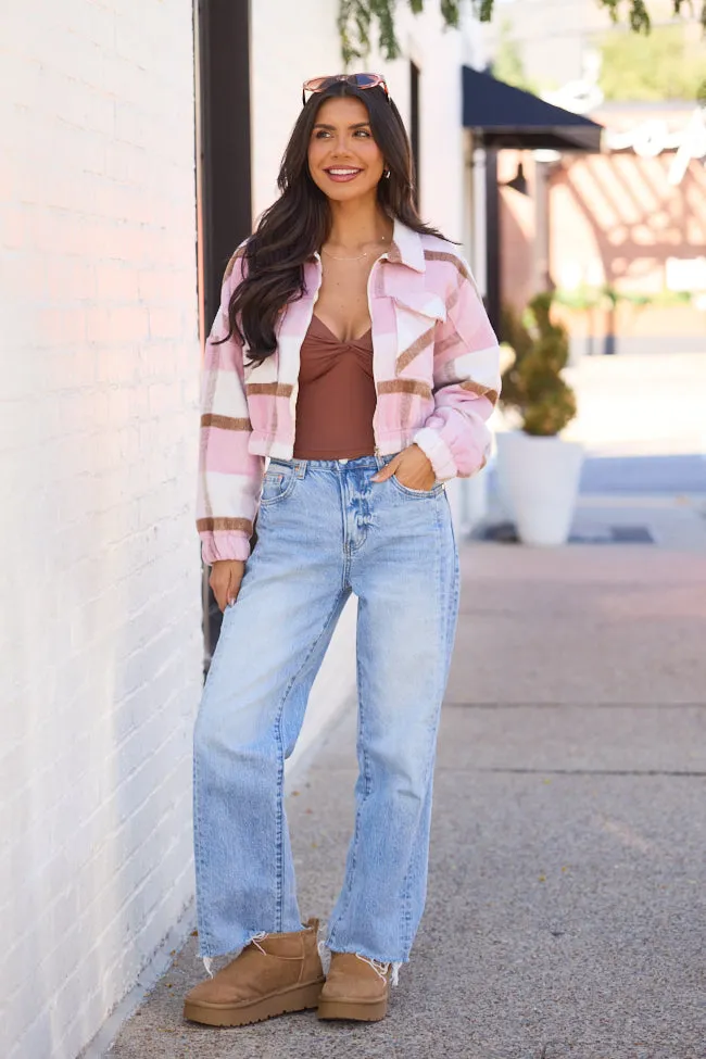 Finley Pink Plaid Jacket Articulated Elbows Friction Resistant