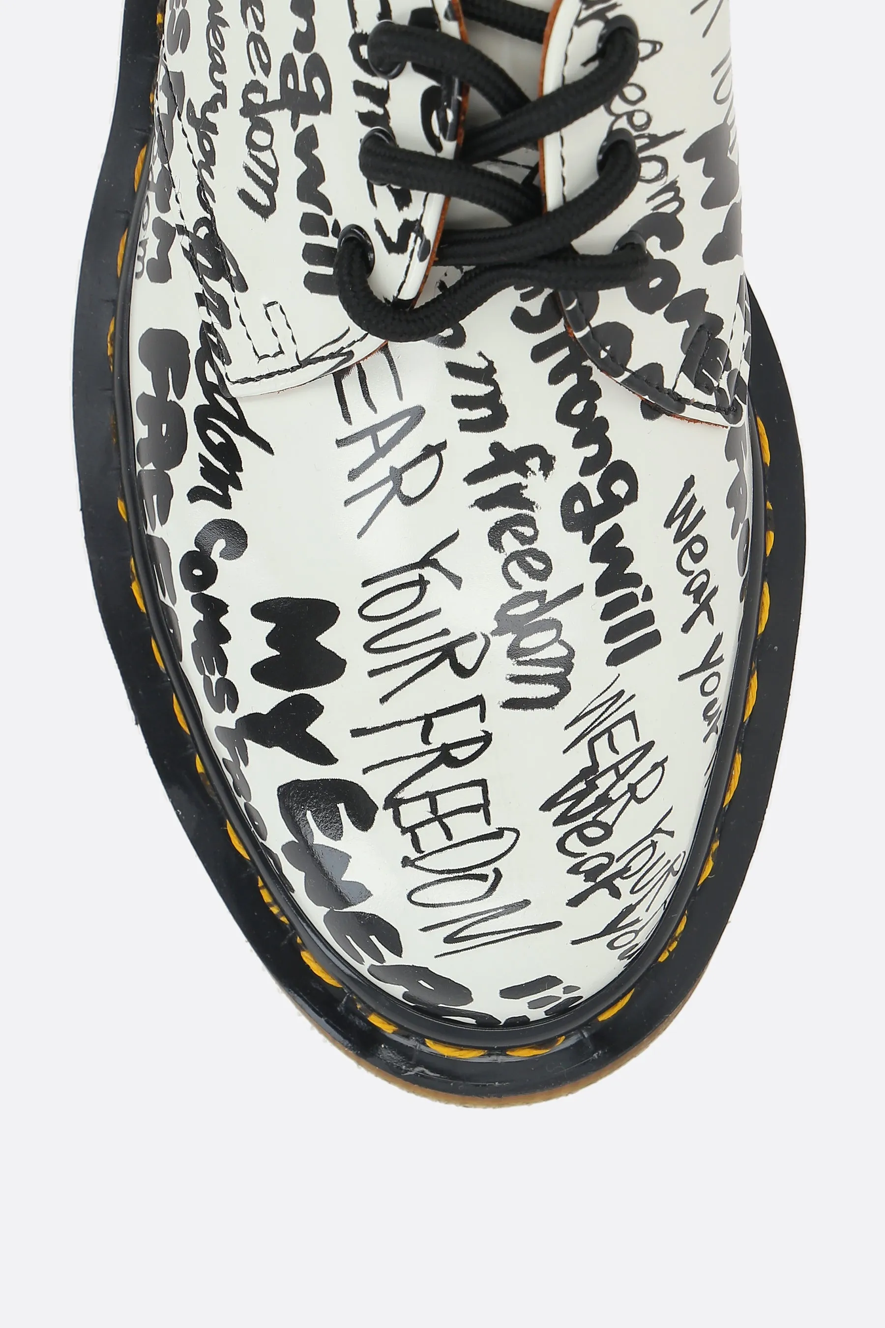 Foam Lining printed smooth leather derby shoes