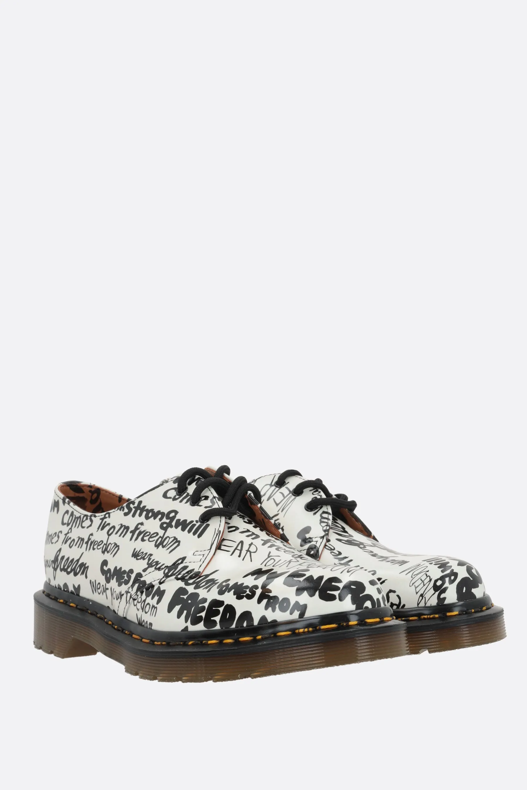 Show Time printed smooth leather derby shoes