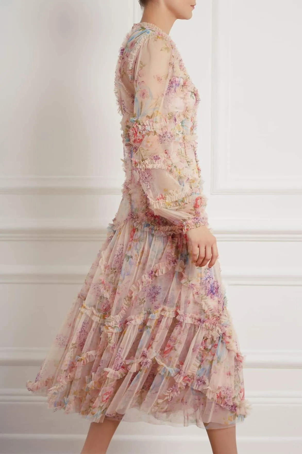 Floral Diamond Ruffle Ballerina Dress Summer Mood Light Layers