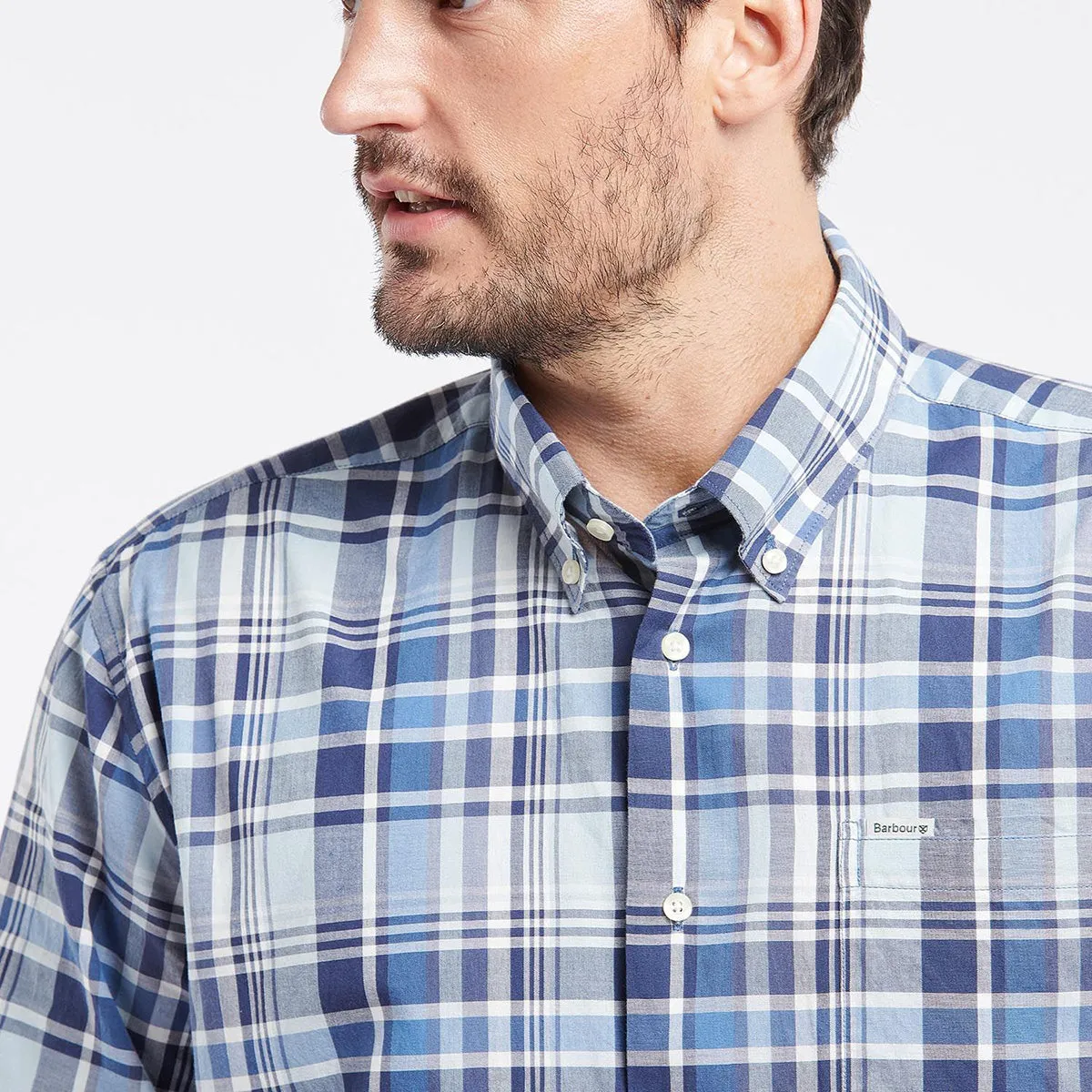 Barbour - Elmwood Reg Fit Shirt in Blue Recycled Polyester Thread