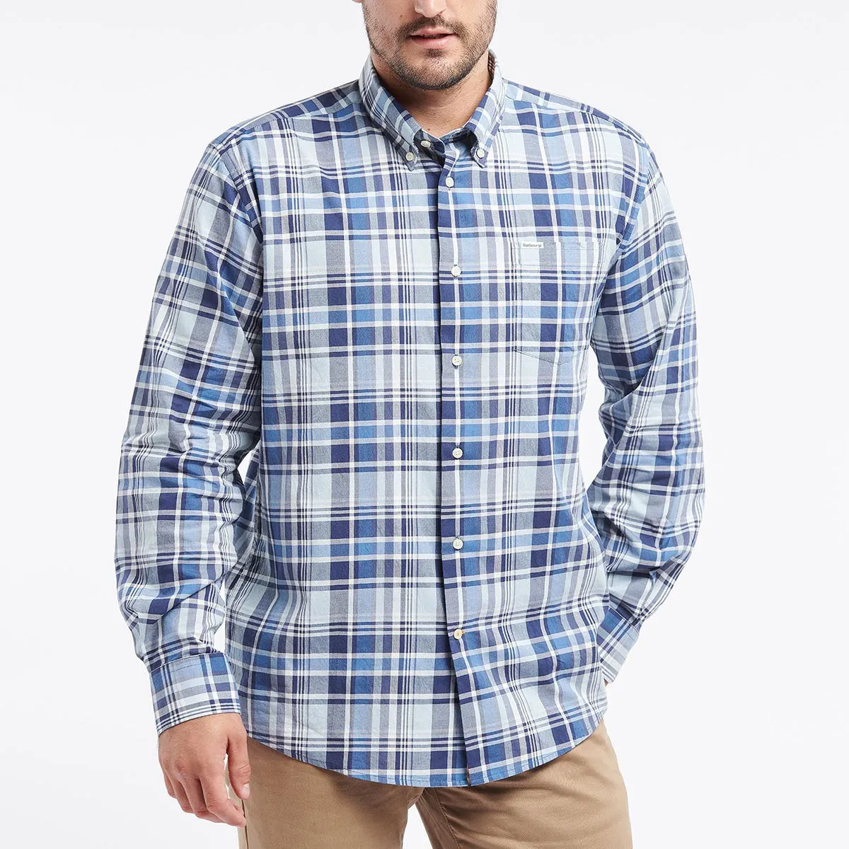 Barbour - Elmwood Reg Fit Shirt in Blue Flexible Ribbed Cuffs Outdoor Comfort Style