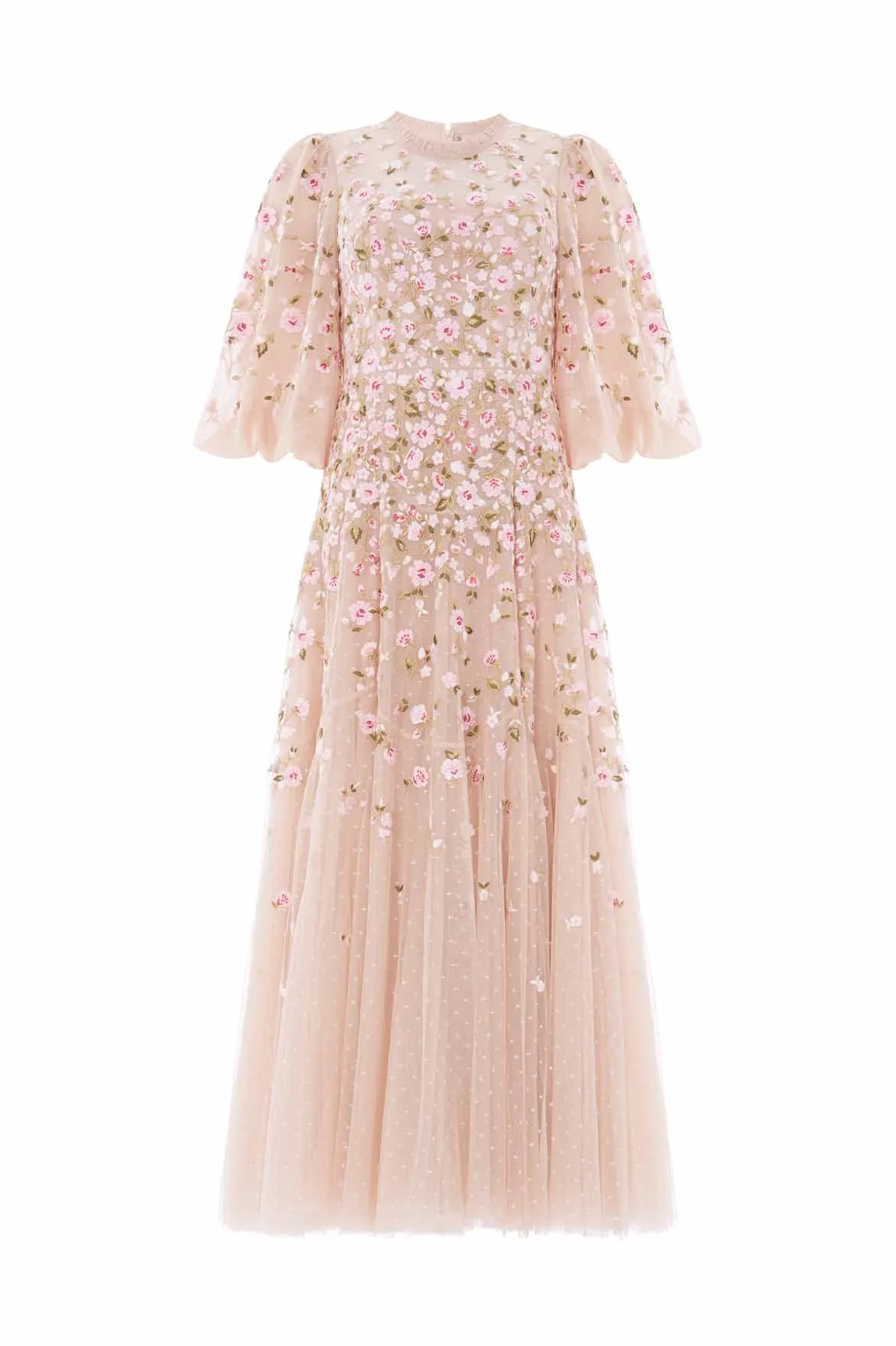 Cool Season Sylvia Rose Round Neck Ankle Gown