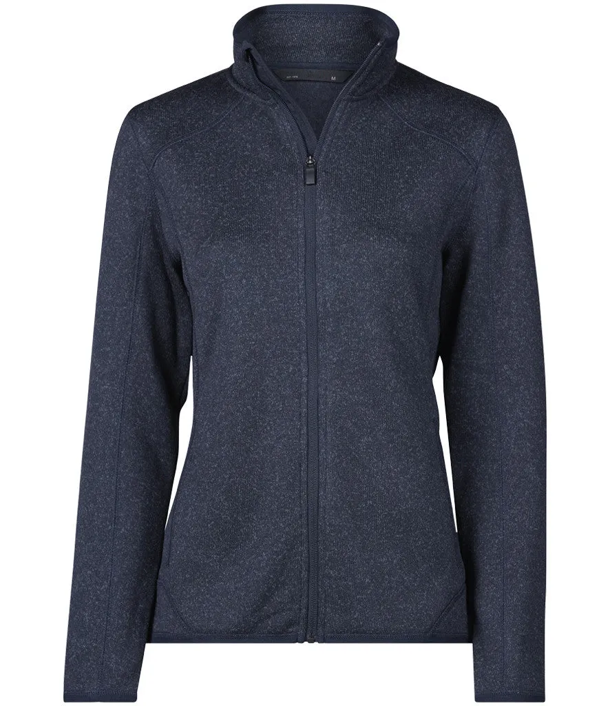 Active Comfort Evening Chill Ladies Knitted Outdoor Fleece Jacket | NAVY MELANGE