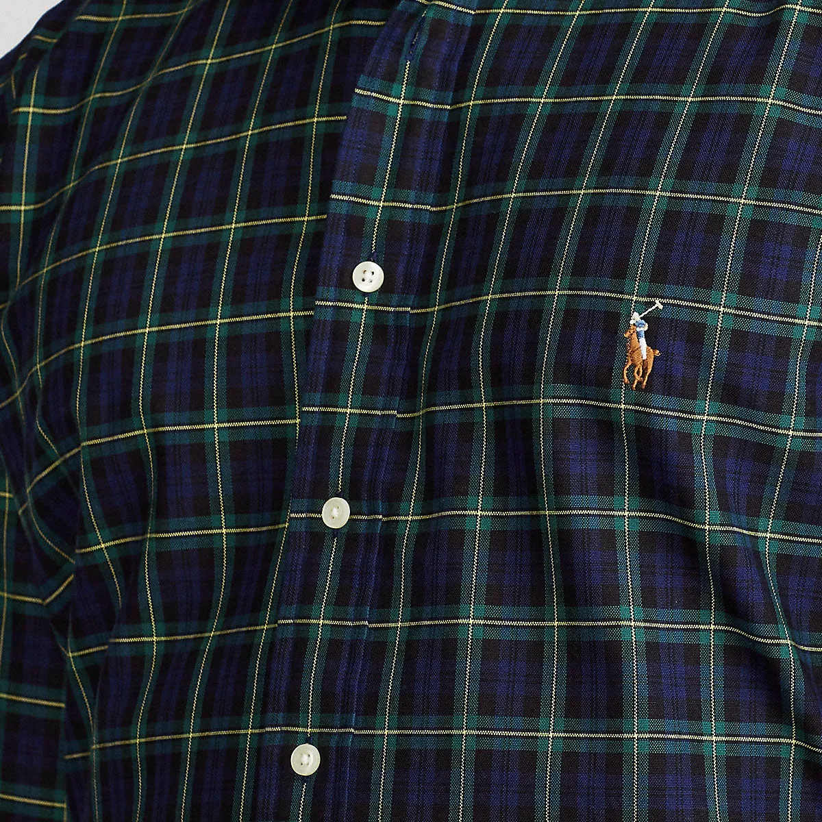 Seasonal Wear Polo Ralph Lauren - Slim Fit Plaid Oxford Shirt in Navy/Green