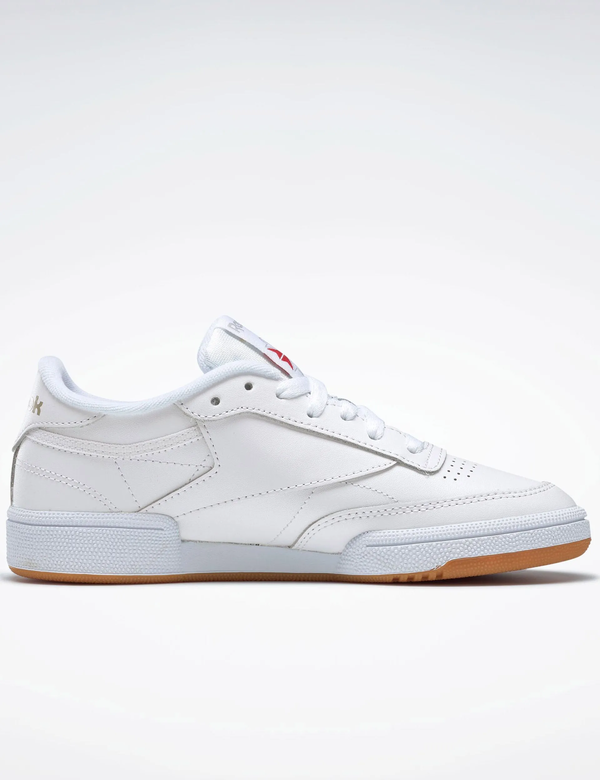 Club C 85 Shoes - White/Light Grey/Gum Dual Density Midsole Catch Step