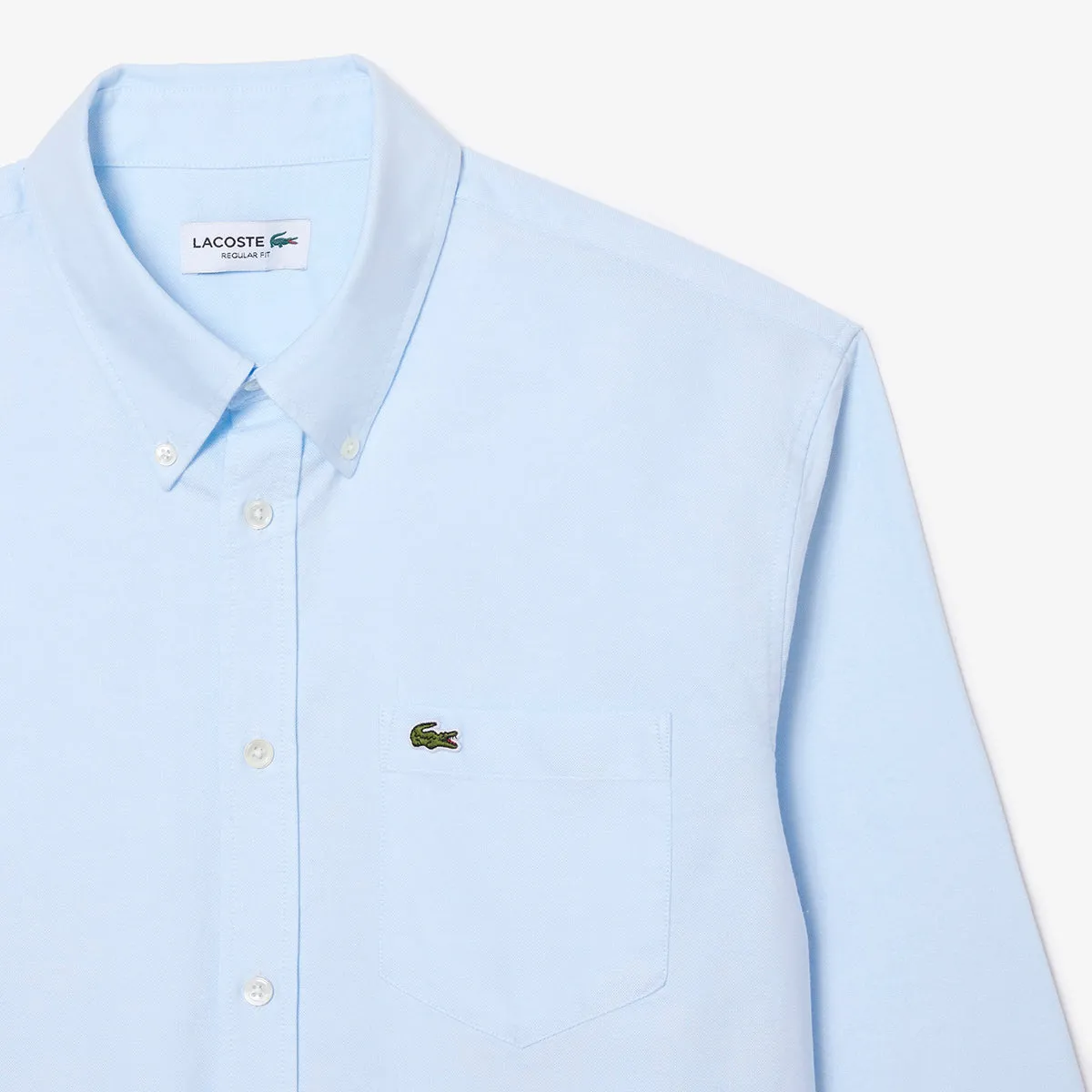 Casual Flex Wear EcoConscious Processing Lacoste - Regular Fit Oxford Shirt in Pale Blue