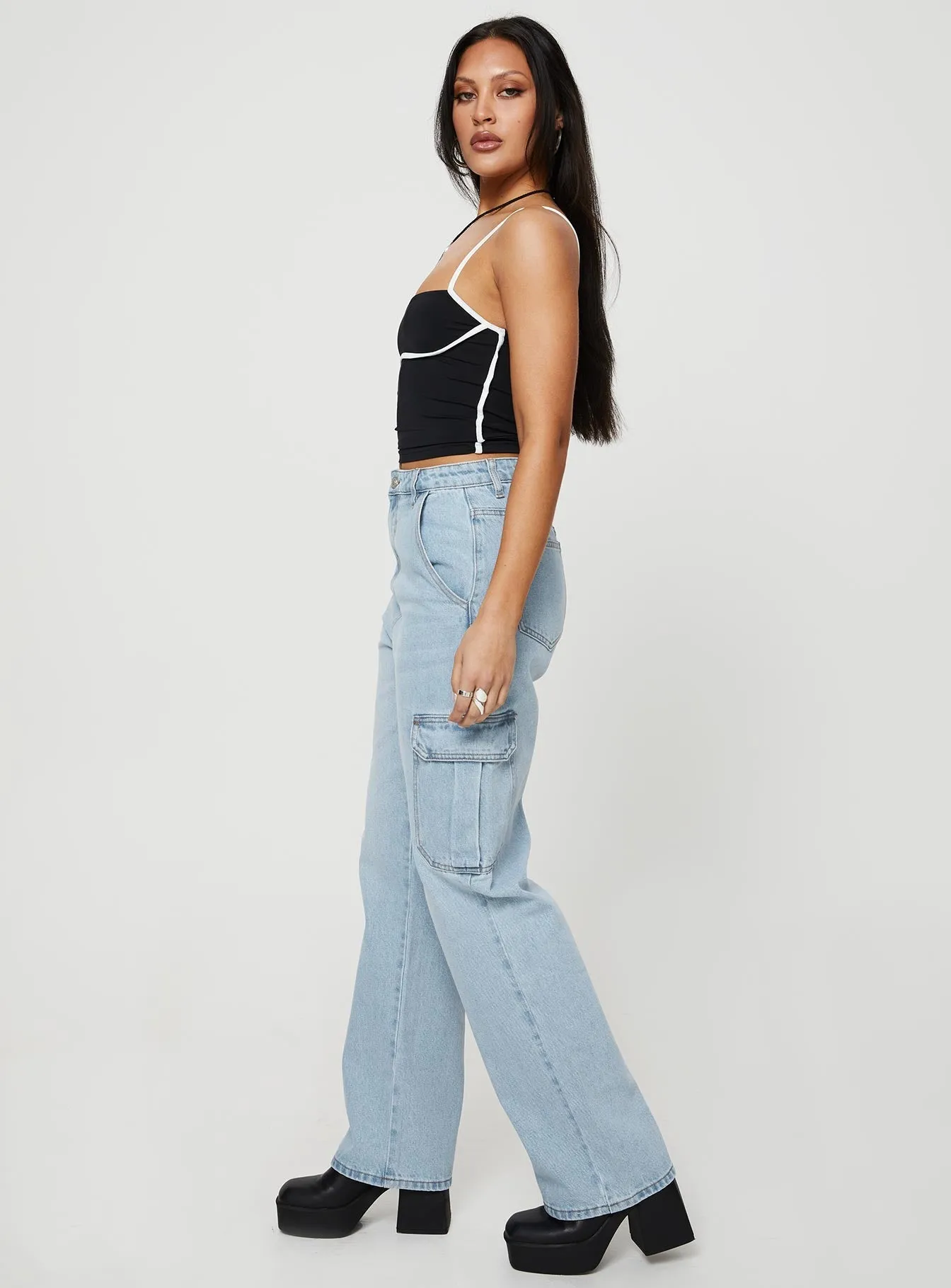 Belgrove Cargo Jeans Mid Wash Denim All Season Style Layer game