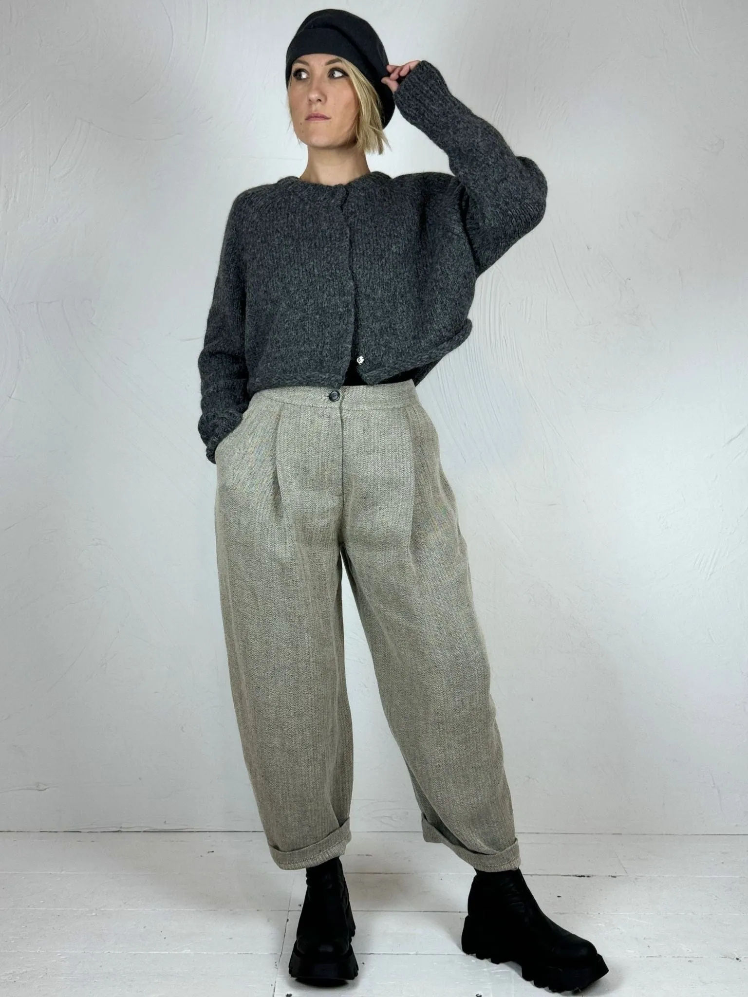 Nature Neona Herringbone Linen Trousers - 2 Colours Commuter Fit