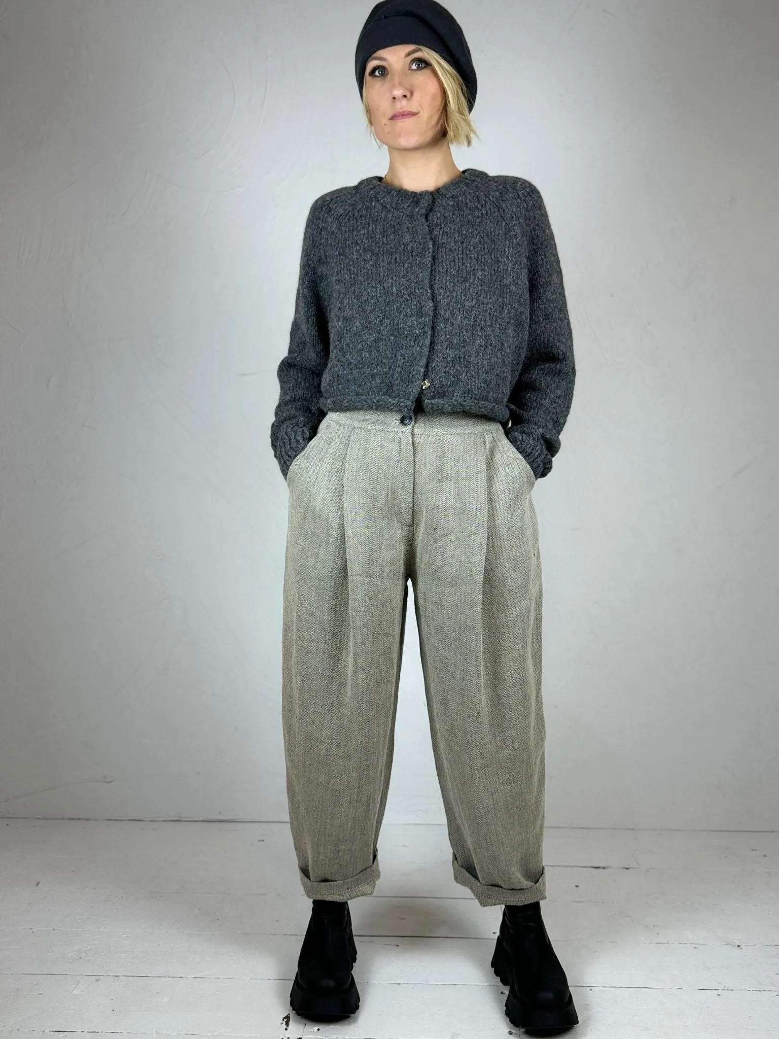 Anti Chafe Lining Nature Neona Herringbone Linen Trousers - 2 Colours