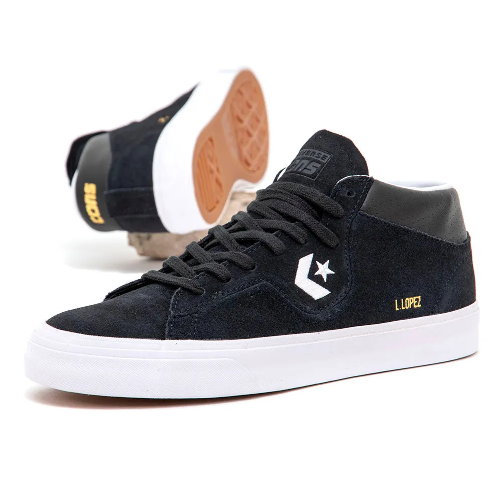 Louie Lopez Pro Mid (Black / Black / White) (S) Comfortable Design City Pace