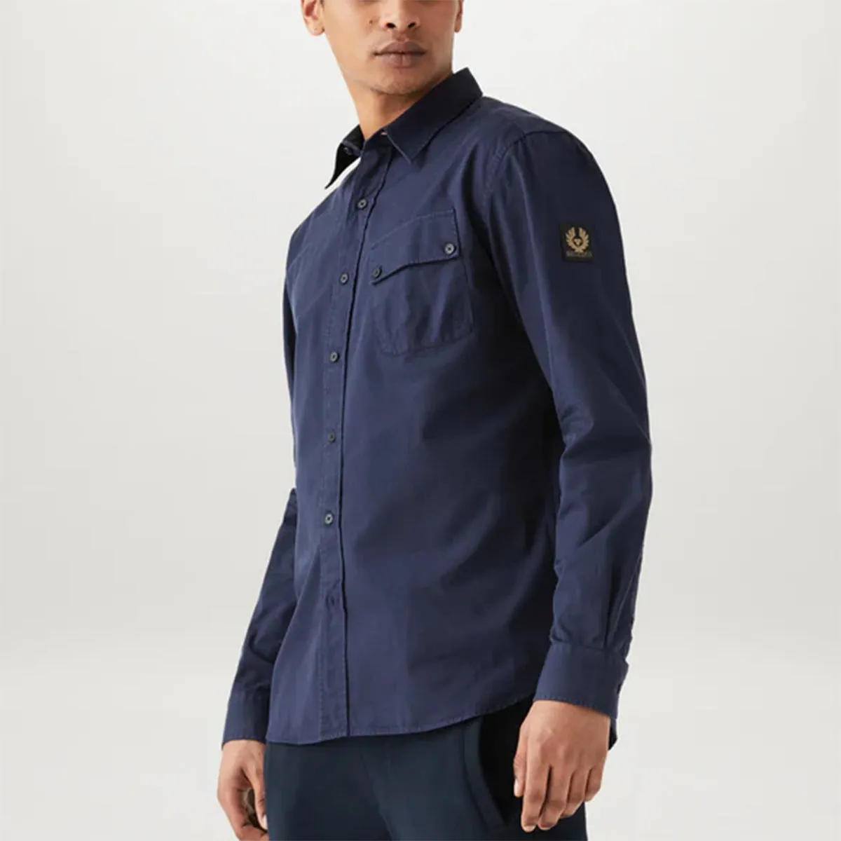 Belstaff - Pitch Shirt in Deep Navy Slim fit sleekness Soft and Flexible