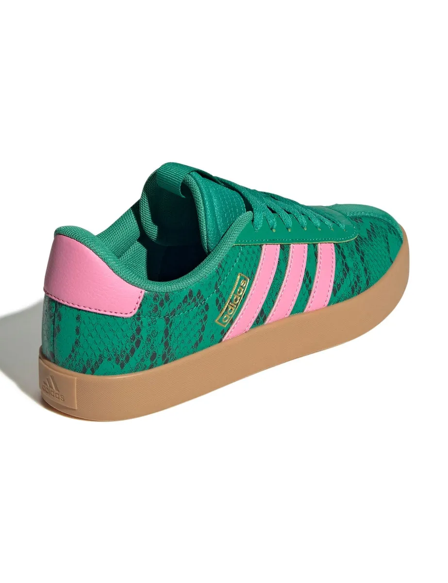 VL Court 3.0 Shoes - Court Green/Bliss Pink/Gold Metallic Simple Match Street Fest