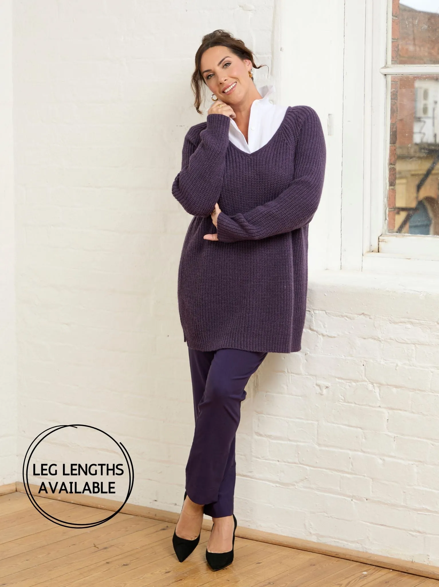 Breathable fabric Travel Friendly Marie FL by ROBELL Fleece Lined Trouser - Purple