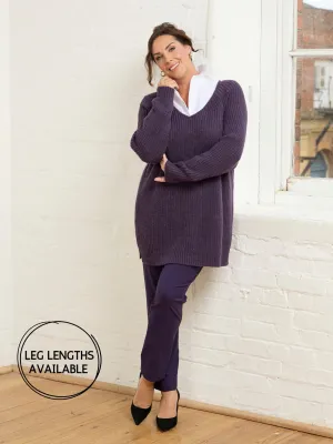 Breathable fabric Travel Friendly Marie FL by ROBELL Fleece Lined Trouser - Purple