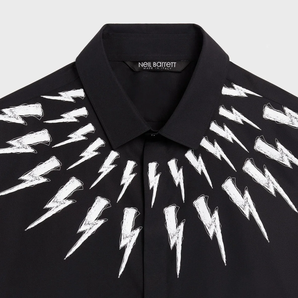 Basic Wardrobe Piece Neil Barrett - Fair-Isle Thunderbolt Shirt in Black