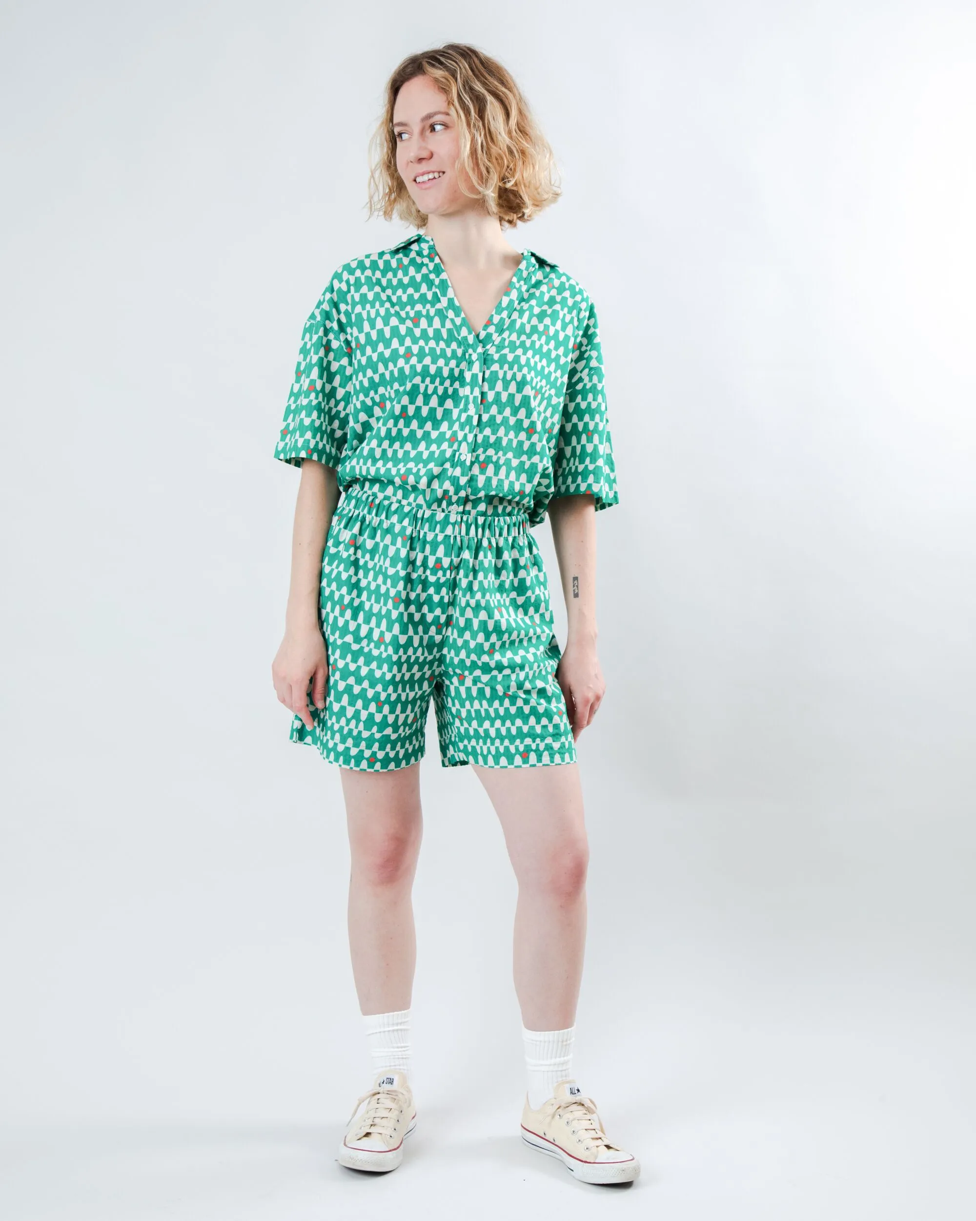 Sunset Roxy Short Green Body Stretch Stretch Design