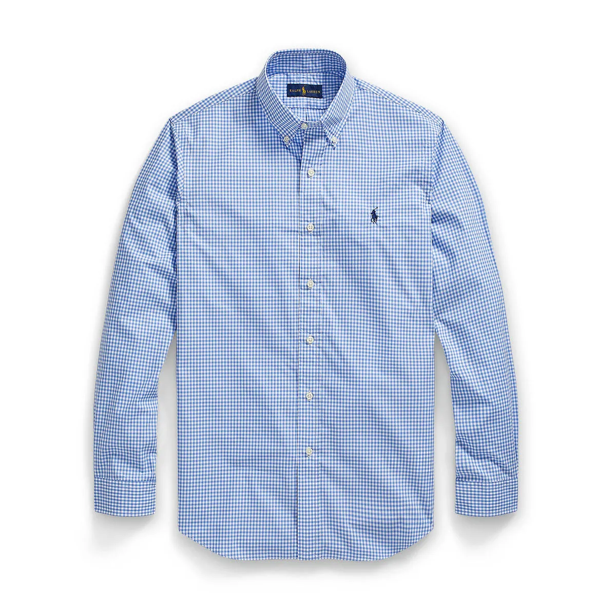 Polo Ralph Lauren - Custom Fit Check Shirt in Blue/White Pilling Resistant Finish Smart Fit