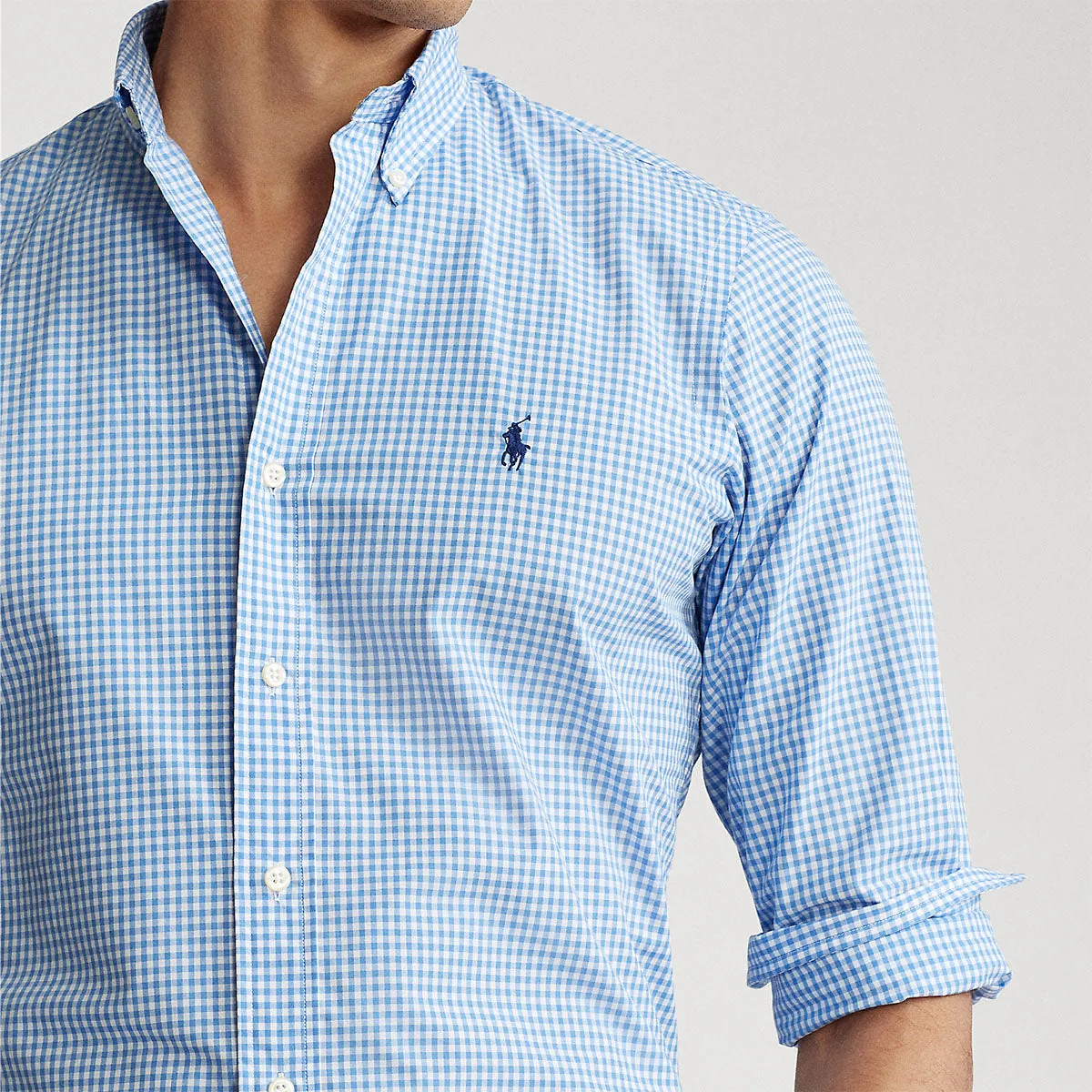 Effortless Comfort Wear Polo Ralph Lauren - Custom Fit Check Shirt in Blue/White