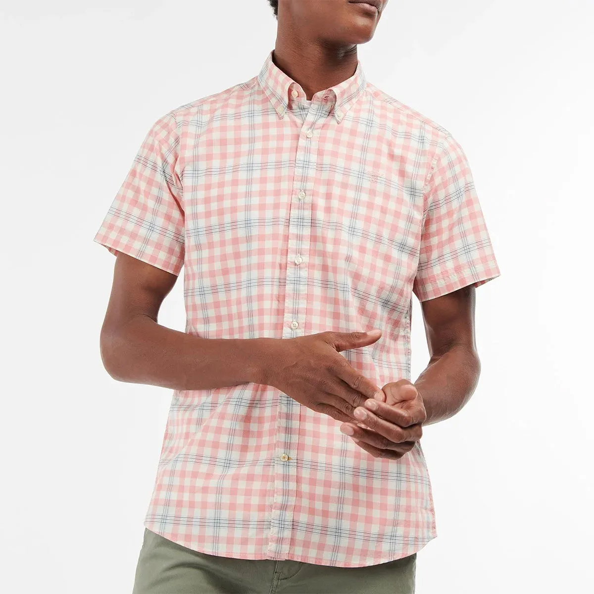 Barbour - Middleton SS Tailored Fit Shirt in Pink Premium Cotton Blend