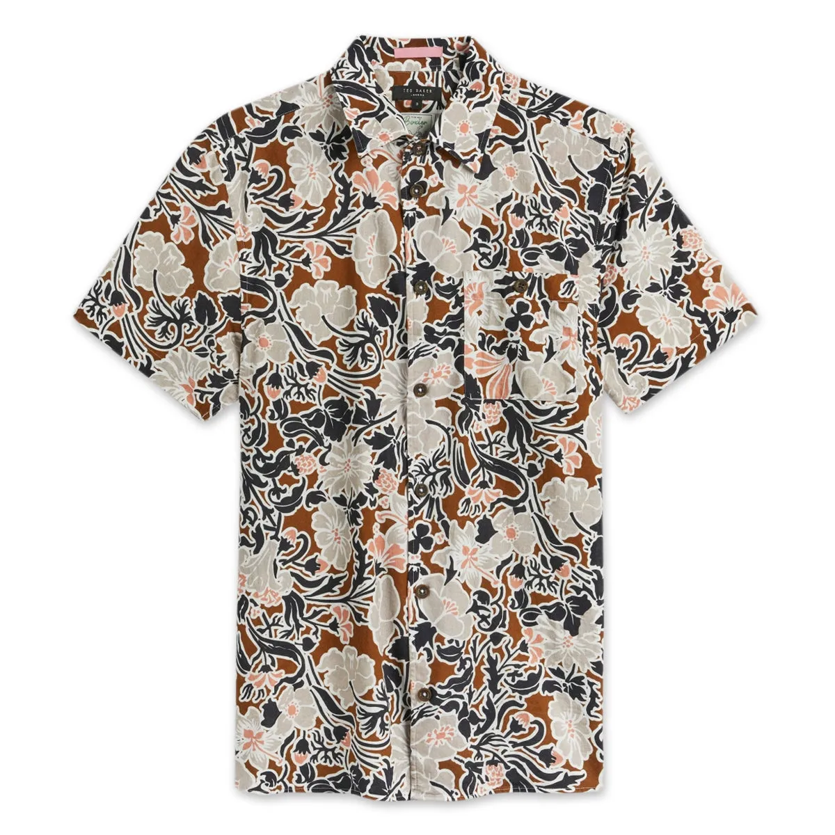 Casual Flex Wear weekday wear Ted Baker - SITCOM SS Floral Shirt in Brown