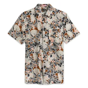 UPF Rated Fabric Versatile Layer Ted Baker - SITCOM SS Floral Shirt in Brown