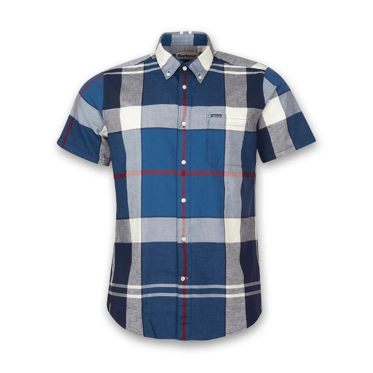 Barbour - Douglas SS TF Shirt in Summer Navy Ribbed Neckline