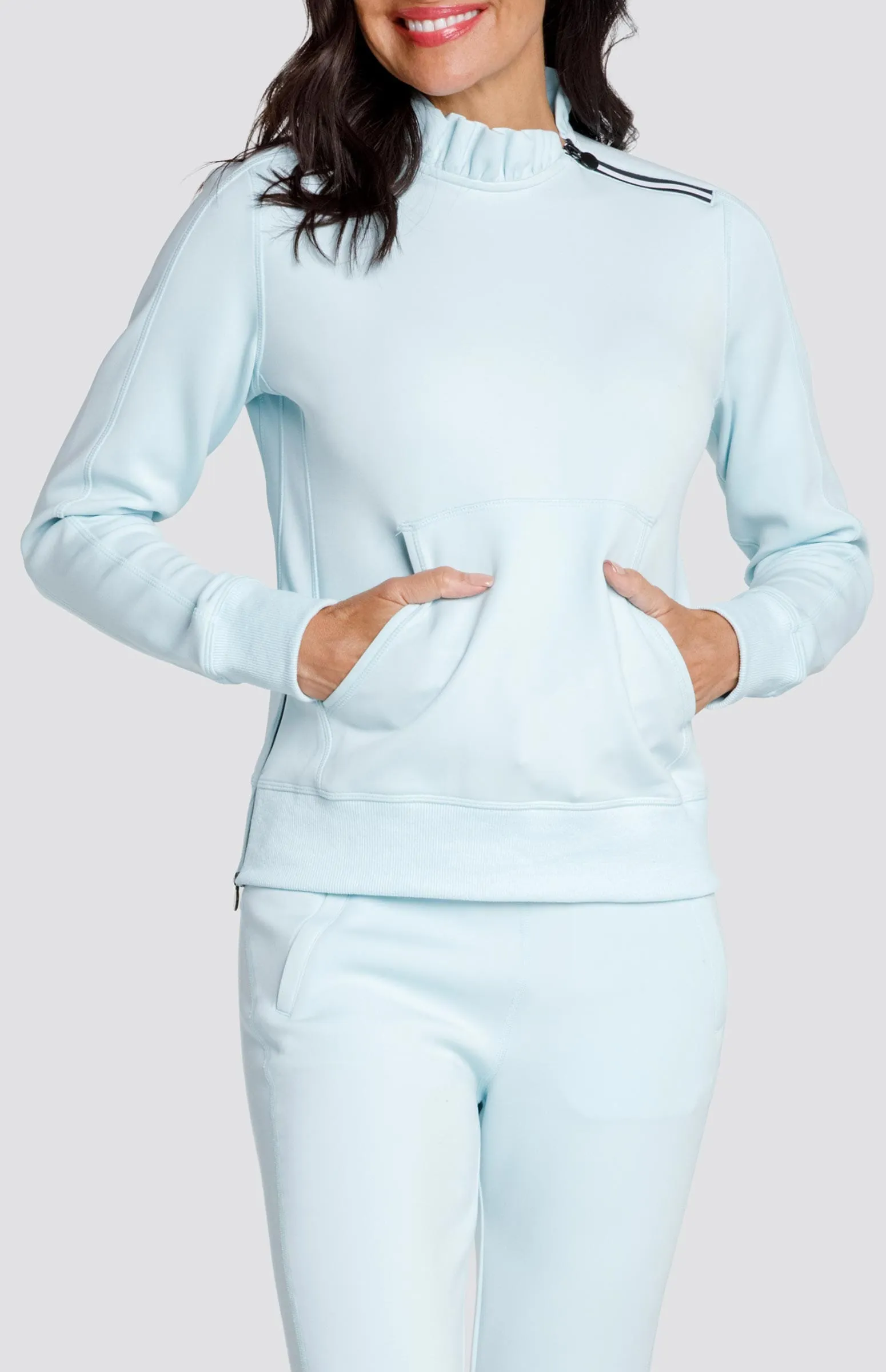 Condoleezza Blue Glow Pullover Modern Layering Comfy Design Wear